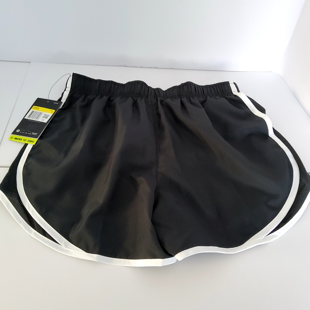 (NEW) Nike Womens Dri-Fit Running Shorts Black & White Mesh Sides Liner Size S - Picture 2 of 7